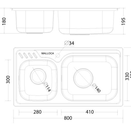 Chậu Rửa Chén Malloca MS 1003