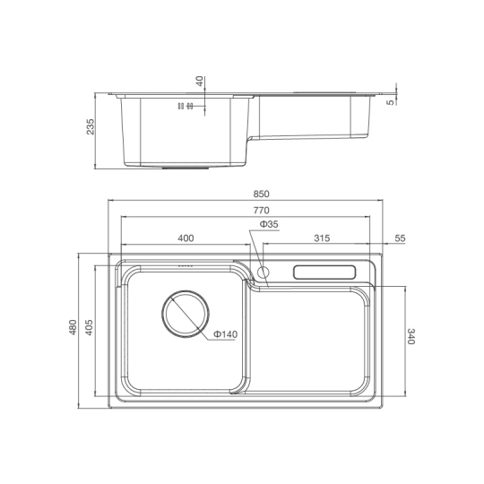 Chậu Rửa Chén Malloca MS 1028N