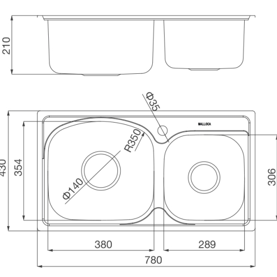 Chậu Rửa Malloca MS 1011