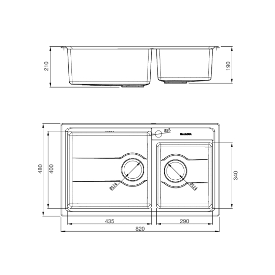 Chậu Rửa Malloca MS 5082W