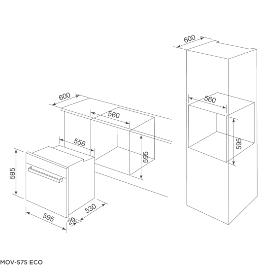 Lò Nướng Âm Tủ Malloca MOV-575 ECO