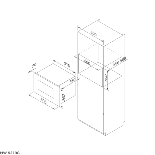 Lò Vi Sóng Malloca MW 927BG-Trắng
