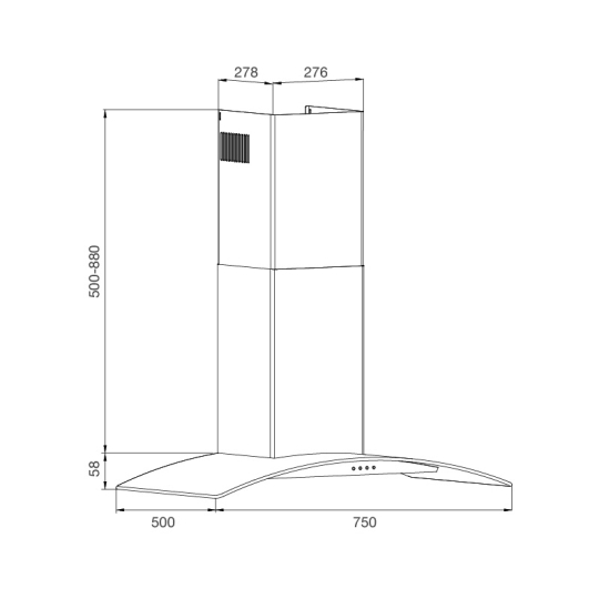 Máy Hút Mùi Áp Tường Malloca MC 750E